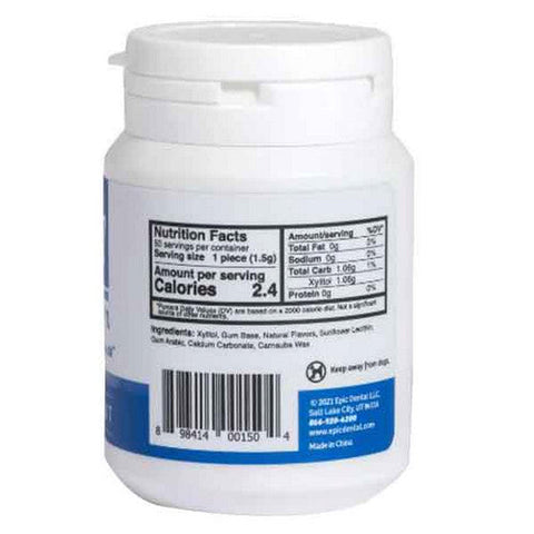 Epic Dental, Xylitol Gum Sugar-Free Peppermint, 50 Pieces