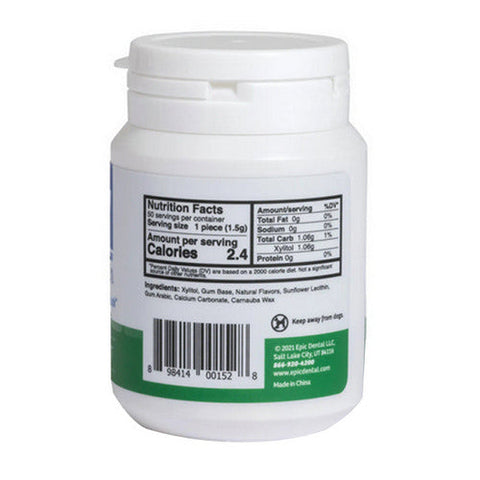 Epic Dental, Xylitol Gum Spearmint, 50 Pieces Epic Dental