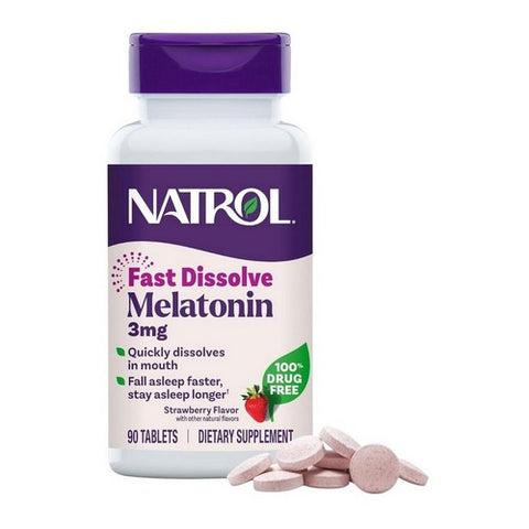 Natrol, Melatonin Fast Dissolve Strawberry, 3 mg, 90 tabs Natrol