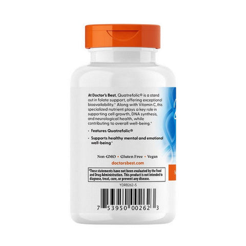 Doctors Best, Fully Active Folate 400 With Quatrefolic, 400 mcg, 90 Veggie Caps Doctors Best