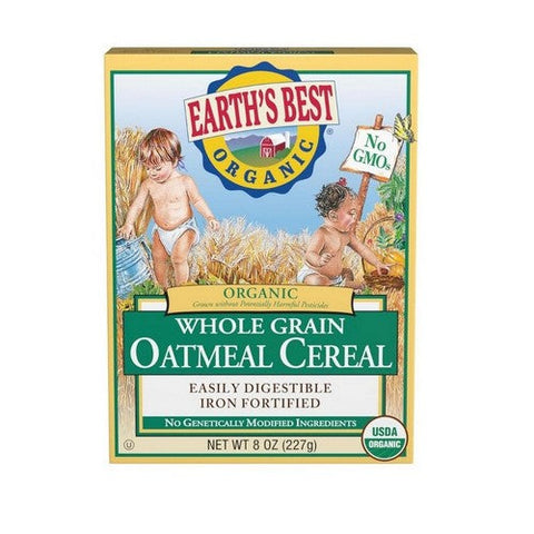 Earth's Best, Organic Whole Grain Oatmeal Cereal, 8 Oz Earth's Best