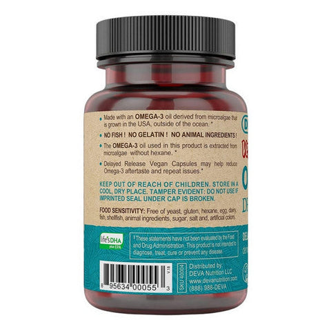 Deva Vegan Vitamins, DHA & EPA - Omega-3 Vegan, 90 Veg Caps Deva Vegan Vitamins