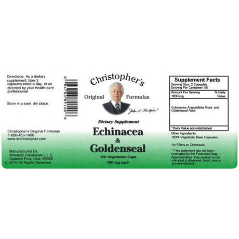 Dr. Christophers Formulas, Echinacea and Goldenseal, 100 caps Dr. Christophers Formulas