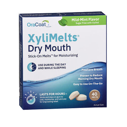 OraCoat, XyliMelts Dry Mouth Stick-On Melts Mild-Mint, 40 Count OraCoat
