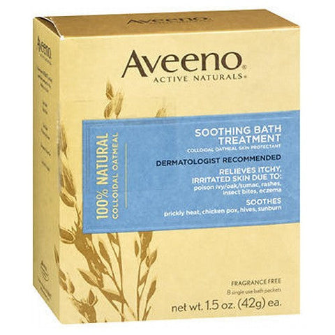 Aveeno, Soothing Bath Treatment Packets Fragrance Free, 8 Each Aveeno