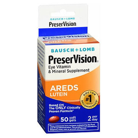 Bausch + Lomb, Preser Vision Eye Vitamin And Mineral Supplement Areds Lutein, 50 Softgels Bausch + Lomb