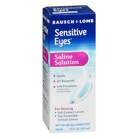 Bausch + Lomb, Bausch And Lomb Sensitive Eyes Plus Saline Solution For Contact Lenses, 12 oz Bausch + Lomb