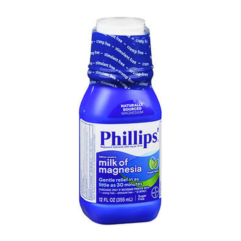 Philips, Milk Of Magnesia Magnesium Hydroxide Saline Laxative Fresh Mint, 1200 Mg, 12 Oz Philips