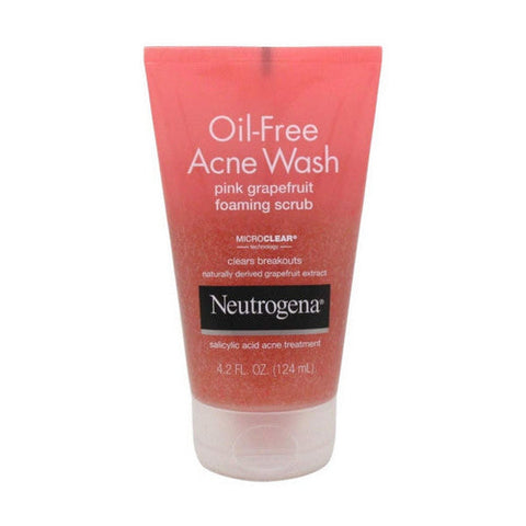 Neutrogena, Oil-Free Acne Wash Foaming Scrub Pink Grapefruit, 4.2 Oz Neutrogena