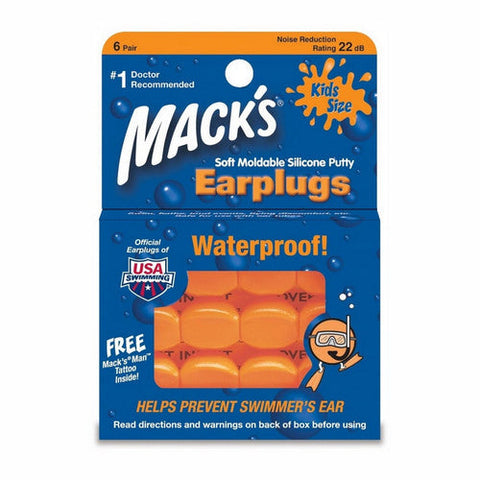 Mack's, Kids Soft Moldable Silicone Ear Plugs, 6 Pairs Mack's