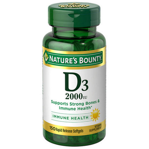 Nature's Bounty, Vitamin D3, 2000 IU, 150 Softgels Nature's Bounty