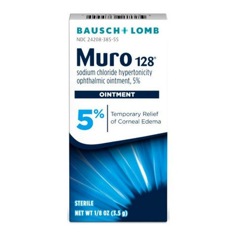 Bausch + Lomb, Muro 128 Sodium Chloride 5% Hypertonicity Ophthalmic Ointment, 3.5 Grams