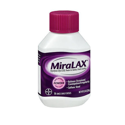 Miralax, Polyethylene Glycol 3350 Osmotic Laxative Powder Unflavored, 8.3 Oz Miralax