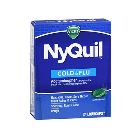 Vicks, Nyquil Cold And Flu Liquicaps, 24 Count Vicks