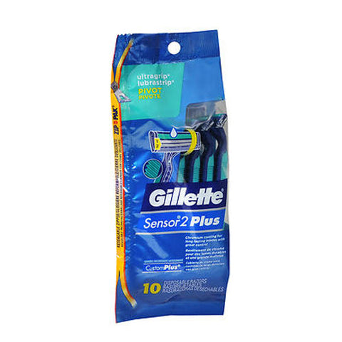 Gillette, Sensor2 Plus Disposable Razors Pivot, 10 Count Gillette